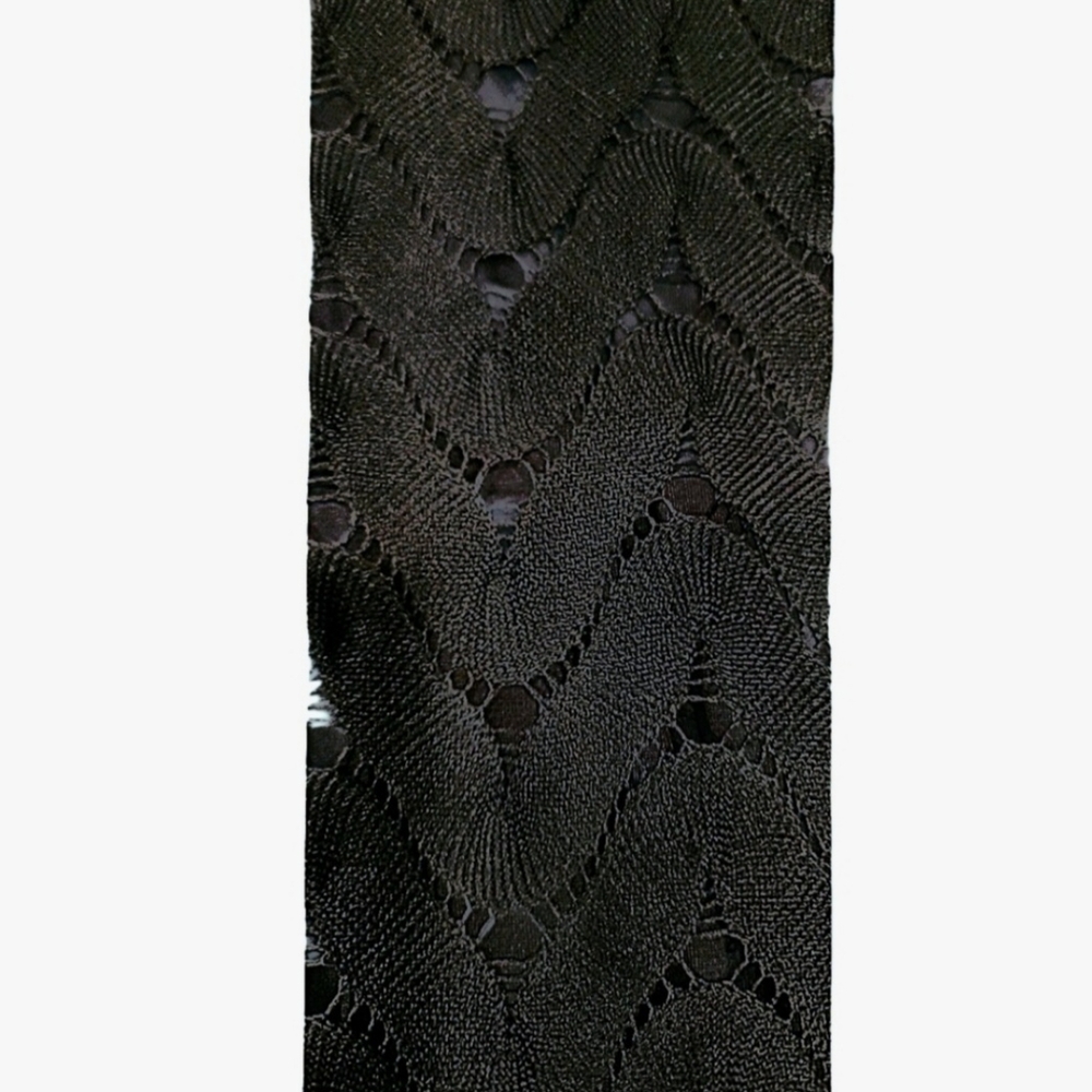 Free People Wild Thing Crochet Knit Black Mini Dress sz S Open Back Long Sleeve - Picture 6 of 15